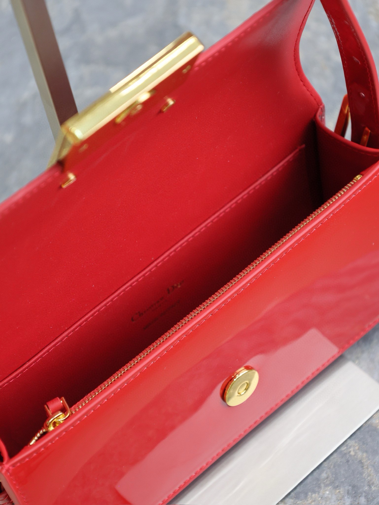 Miss Dior Flap Bag Red Patent Calfskin